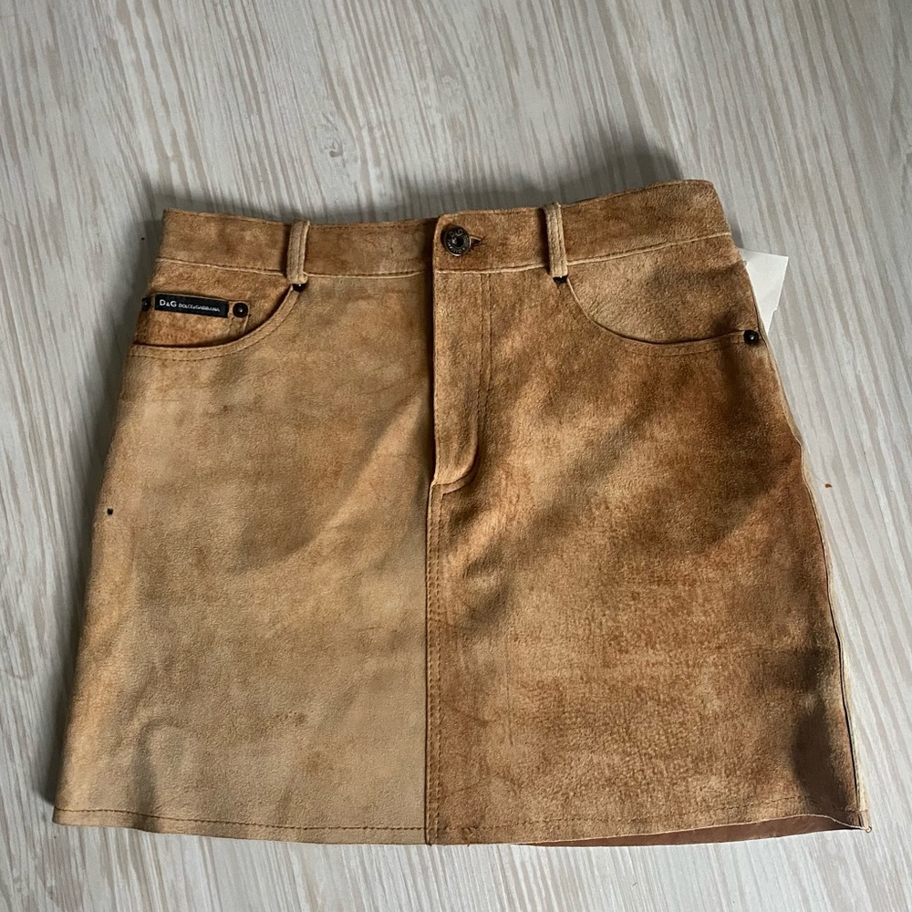 Dolce & Gabbana Tan Mini Skirt (cow hide)